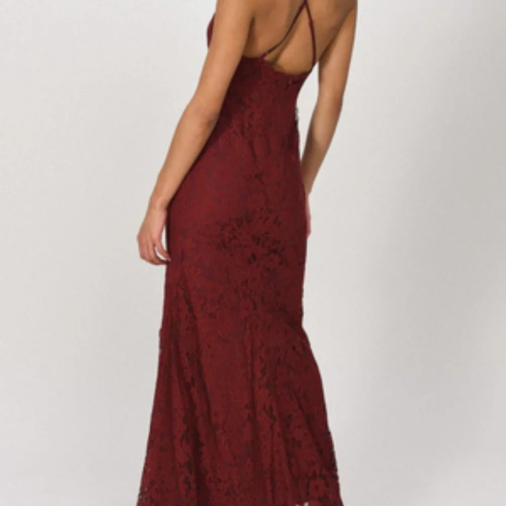 Tobi Joanna Wine Lace Maxi Dress